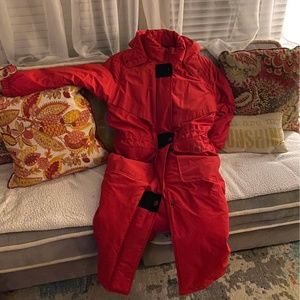 Herman Kay “Down To Earth” Red Vintage Down Puffer Parka coat 90’s